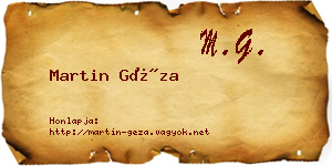 Martin Géza névjegykártya