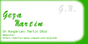 geza martin business card